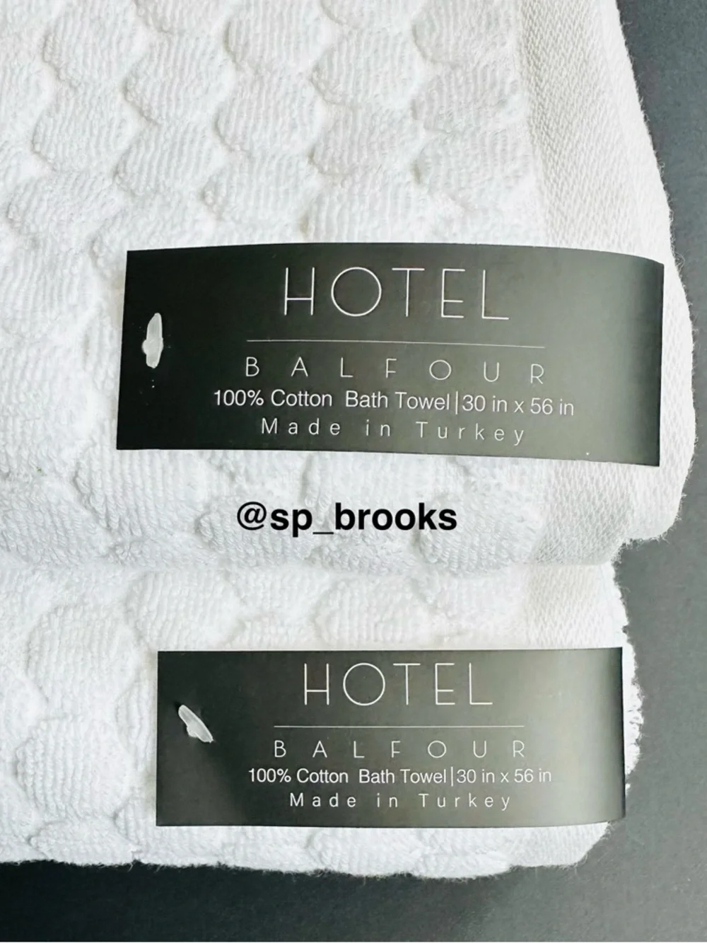 🎁6PC Hotel Balfour Bath Towel Set - Penny Tile Pattern - White